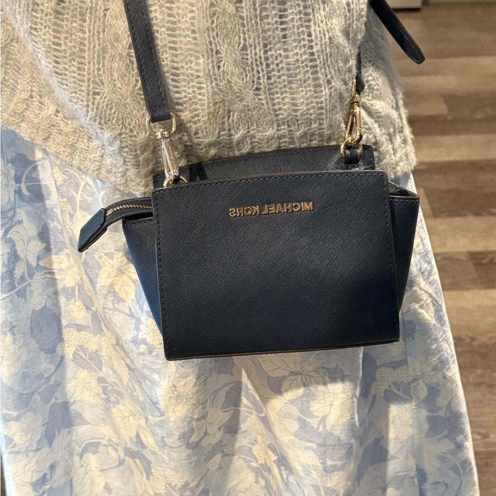 Michael Kors Blue Selma Crossbody Bag